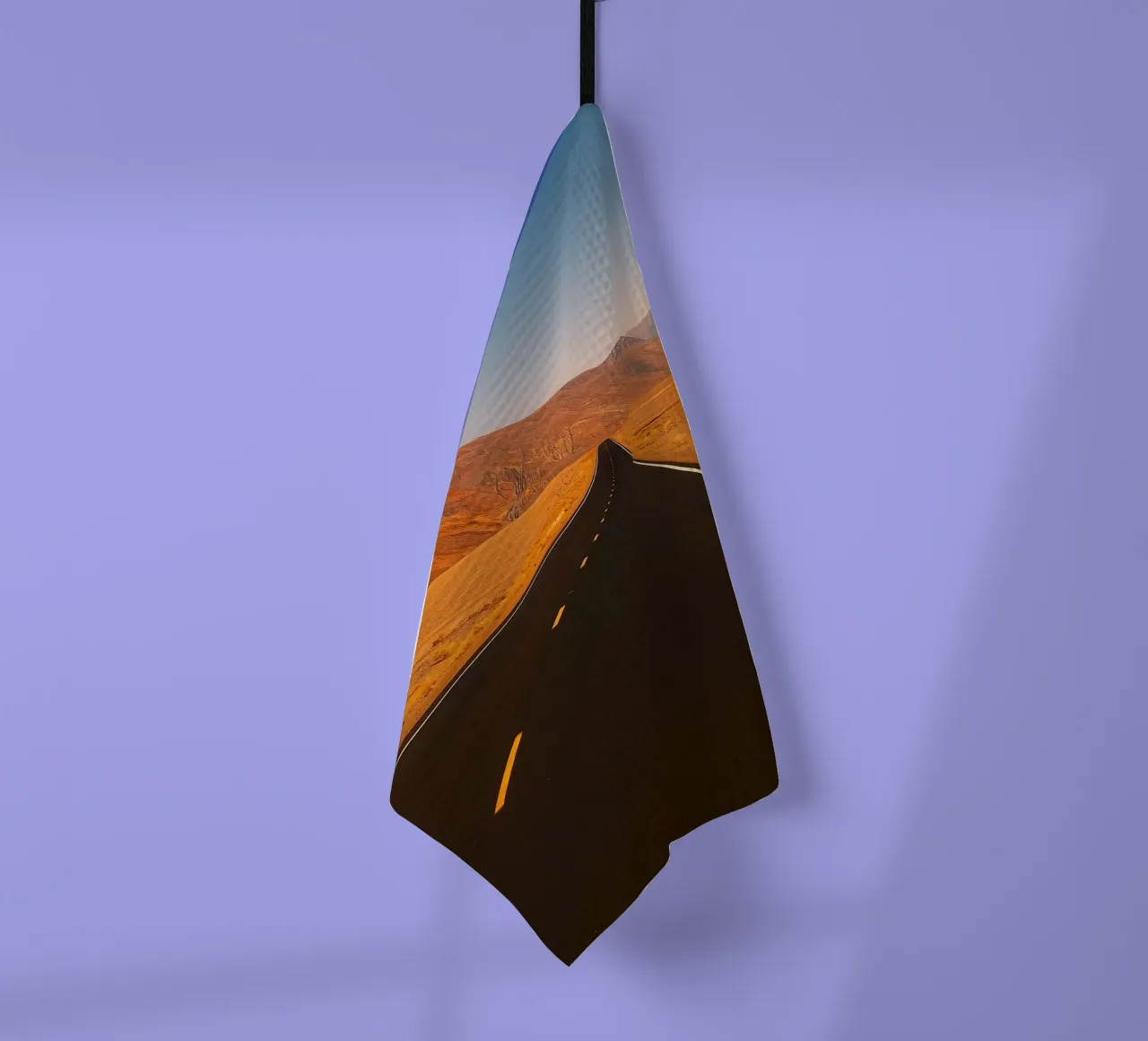 route dans le désert vue photographie torchon de landtengs