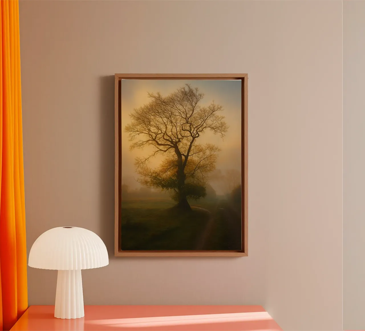 photographie de la vue d'un arbre au bord d'une route toile avec Caisse américaine de landtengs
