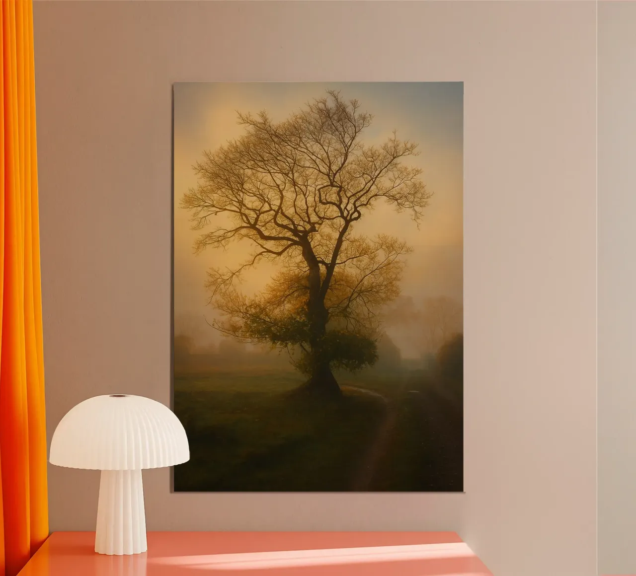 photographie de la vue d'un arbre au bord d'une route poster de landtengs