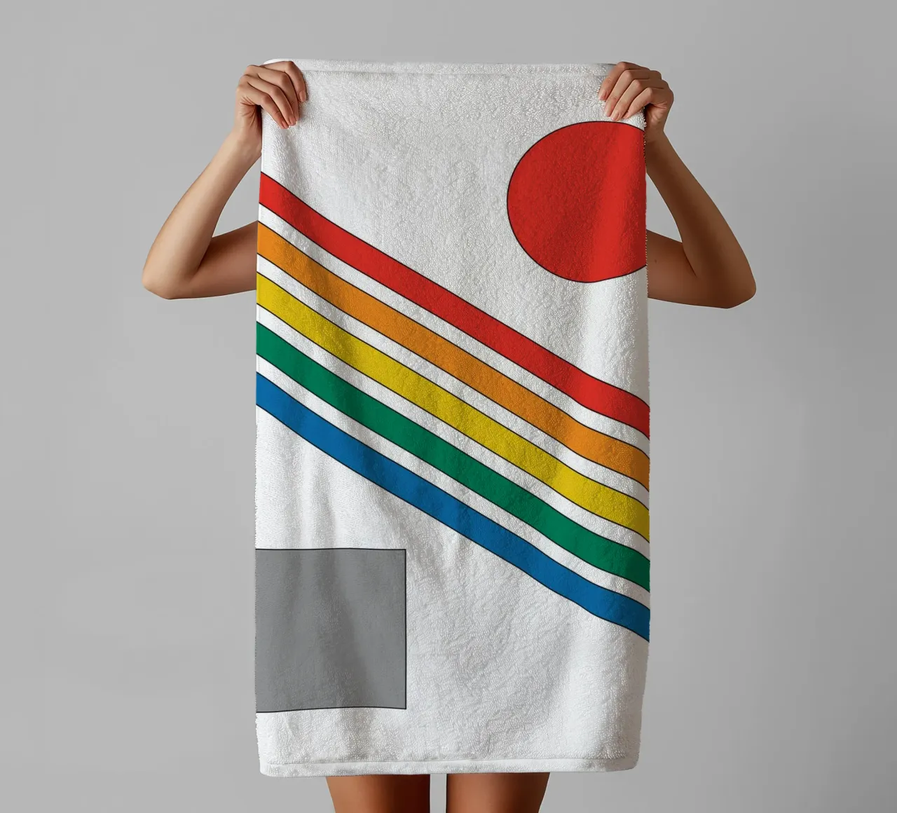 Striscia di linea Bauhaus asciugamano da bagno da galihstudio