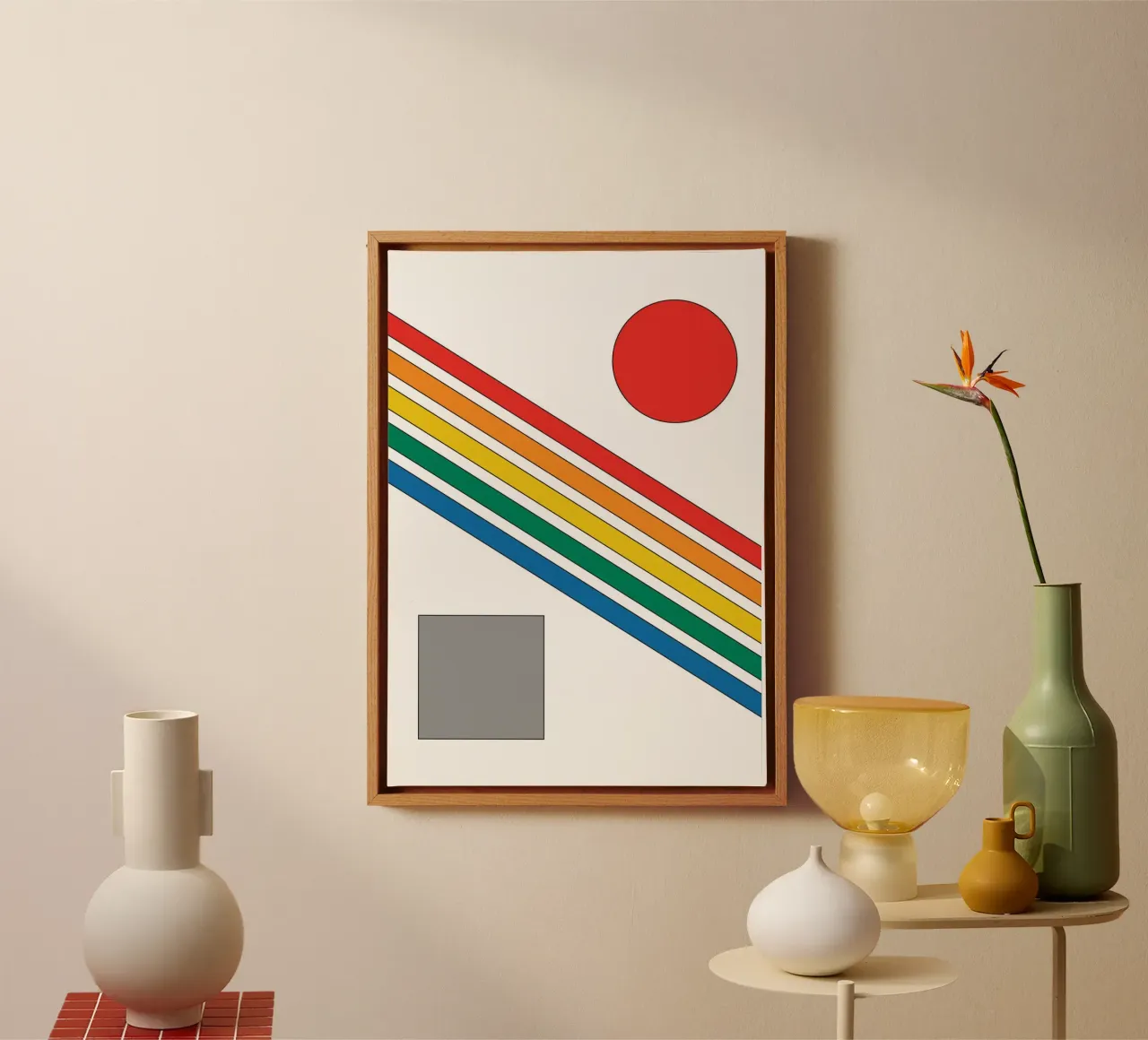 Striscia di linea Bauhaus tela con Cornice a cassetta da galihstudio