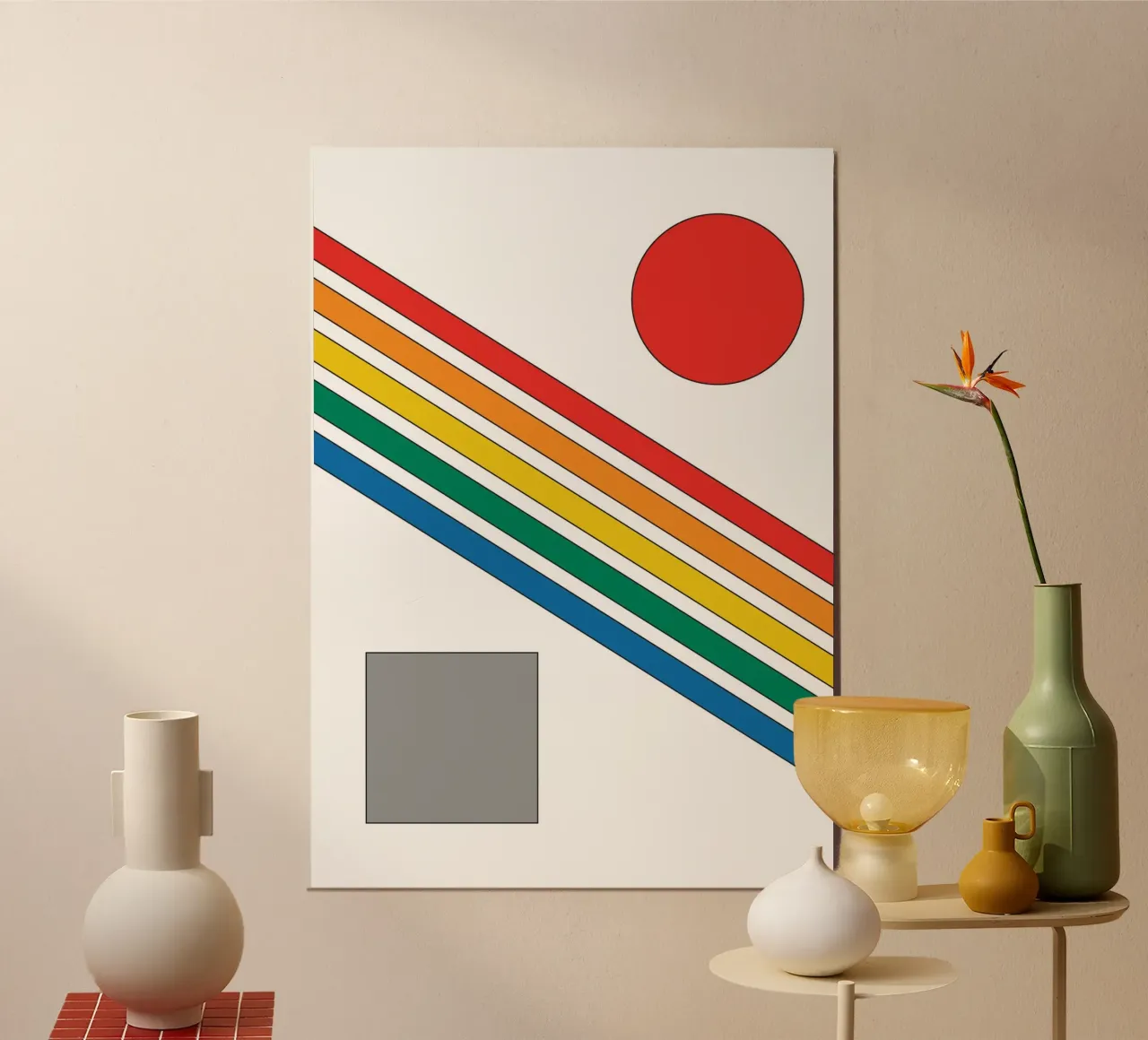 Striscia di linea Bauhaus poster con telaio in plastica da galihstudio