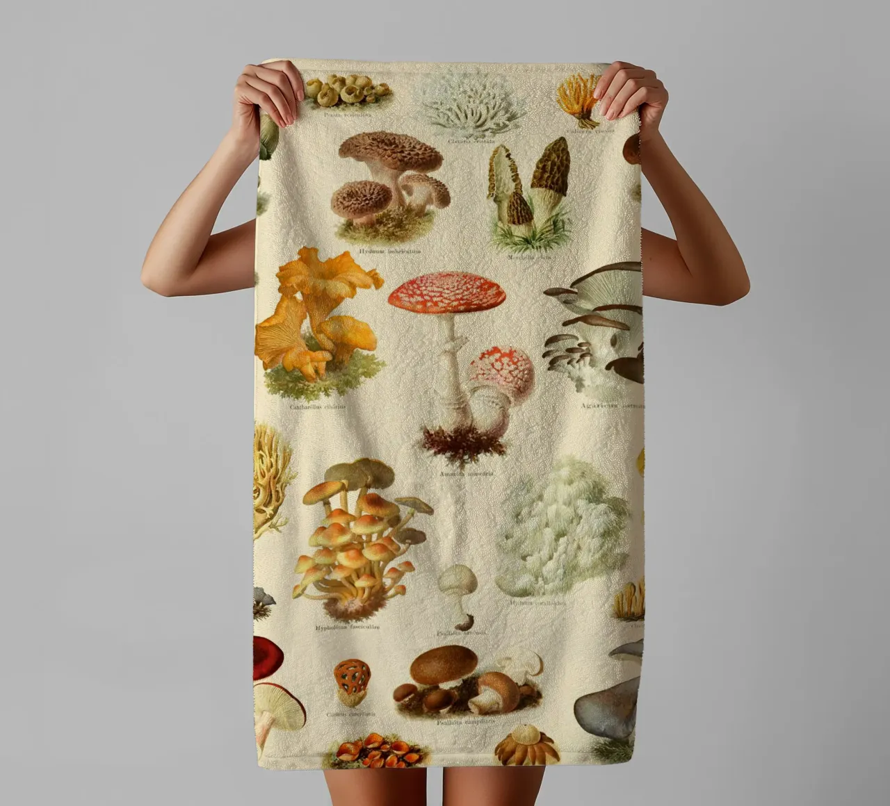 Funghi Illustrazione d'epoca asciugamano da bagno da liu