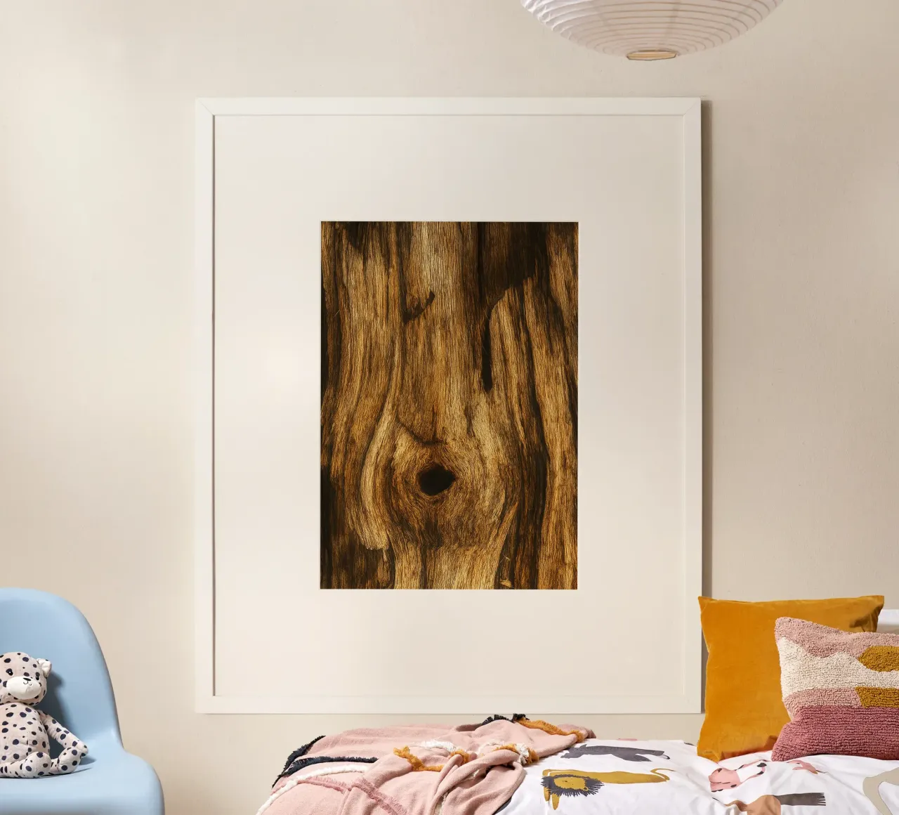 tronc d'arbre pourri vue photographie poster avec cadre en bois de landtengs