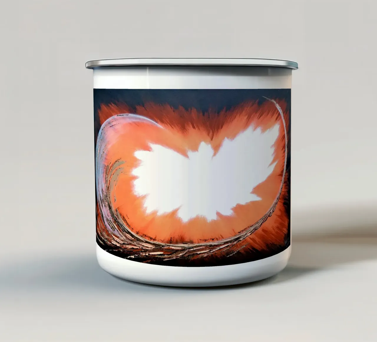IL BACIO DELLE COLOMBE. tazza in smalto da Thierry Vobmann Abstract painting