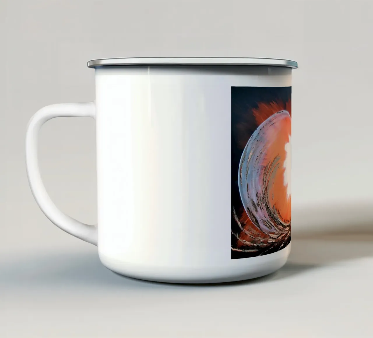 IL BACIO DELLE COLOMBE. tazza in smalto da Thierry Vobmann Abstract painting