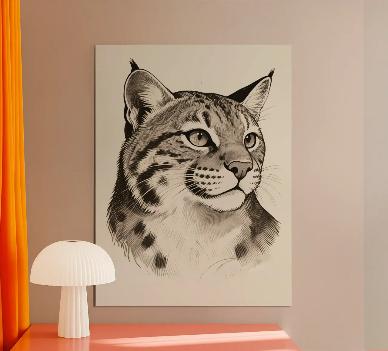 Bobcat poster con telaio in plastica da knowledge