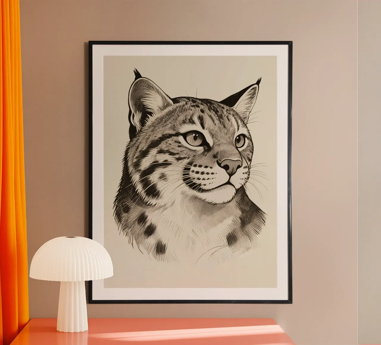 Bobcat poster con telaio in plastica da knowledge