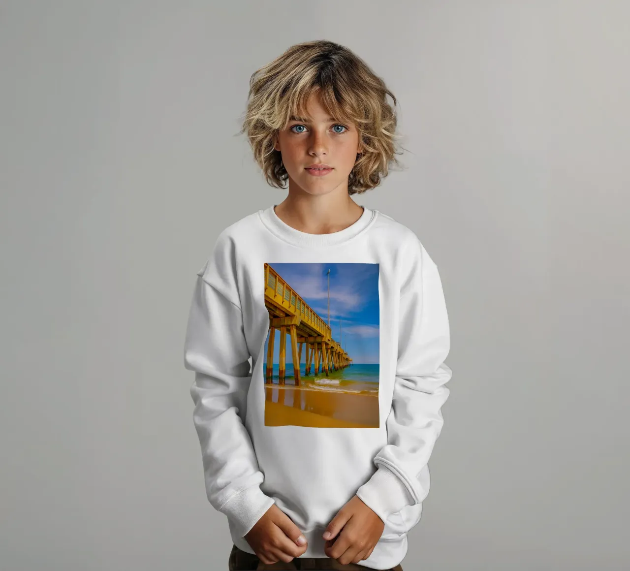 vue de la jetée du bord de mer vue du quai photographie sweat enfant de landtengs