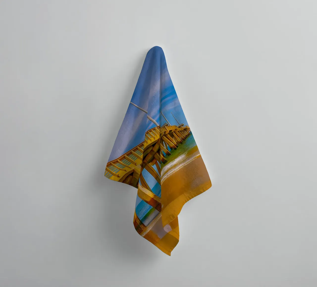 vue de la jetée du bord de mer vue du quai photographie serviette de bain de landtengs