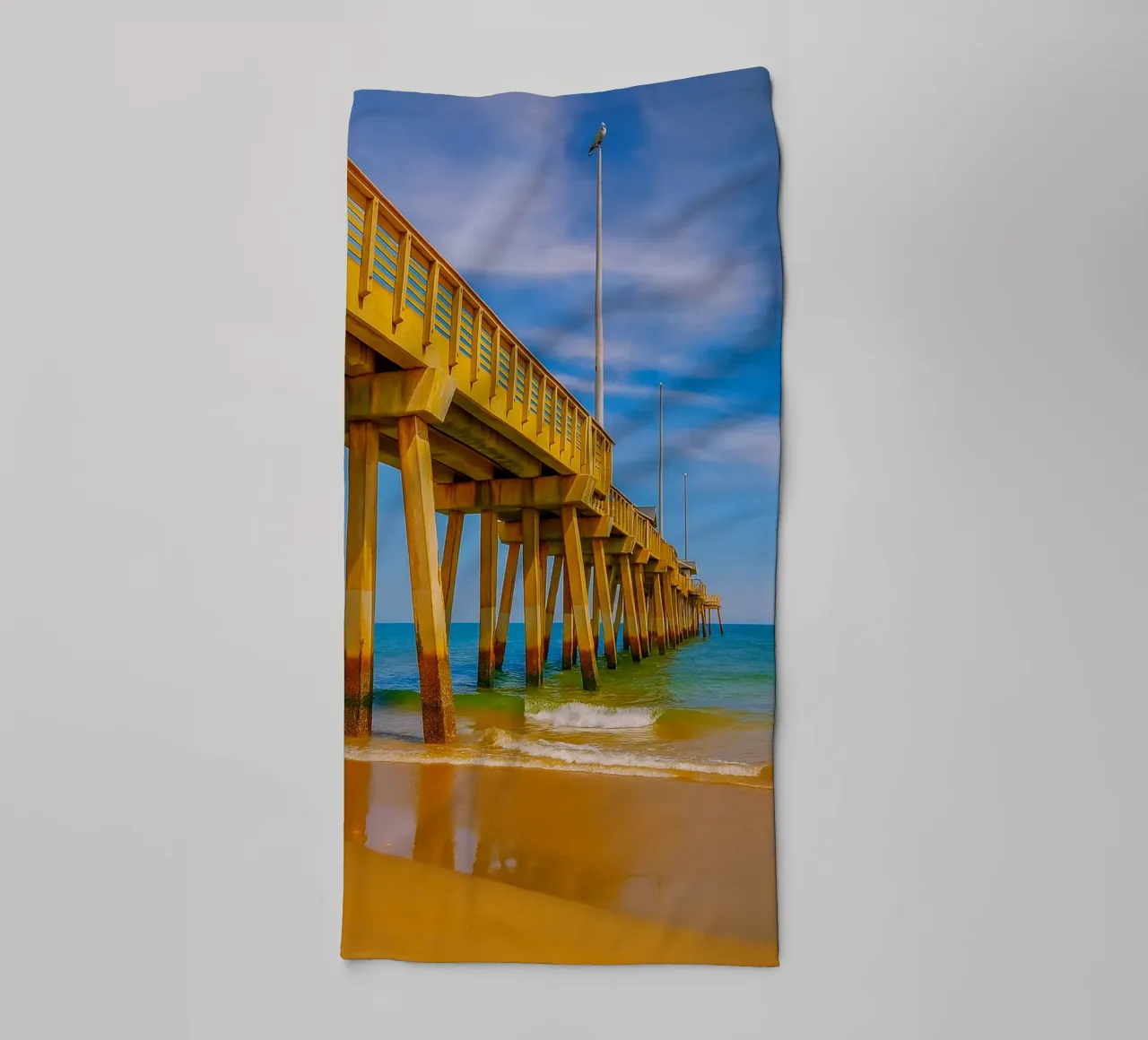 vue de la jetée du bord de mer vue du quai photographie serviette de bain de landtengs