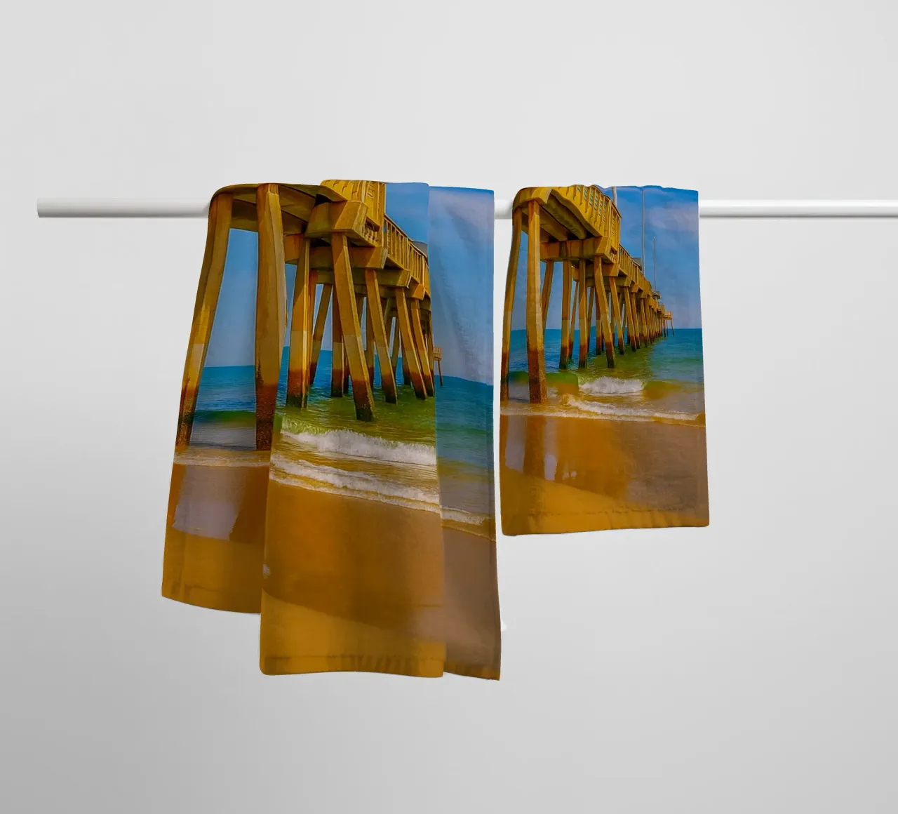 vue de la jetée du bord de mer vue du quai photographie serviette de bain de landtengs