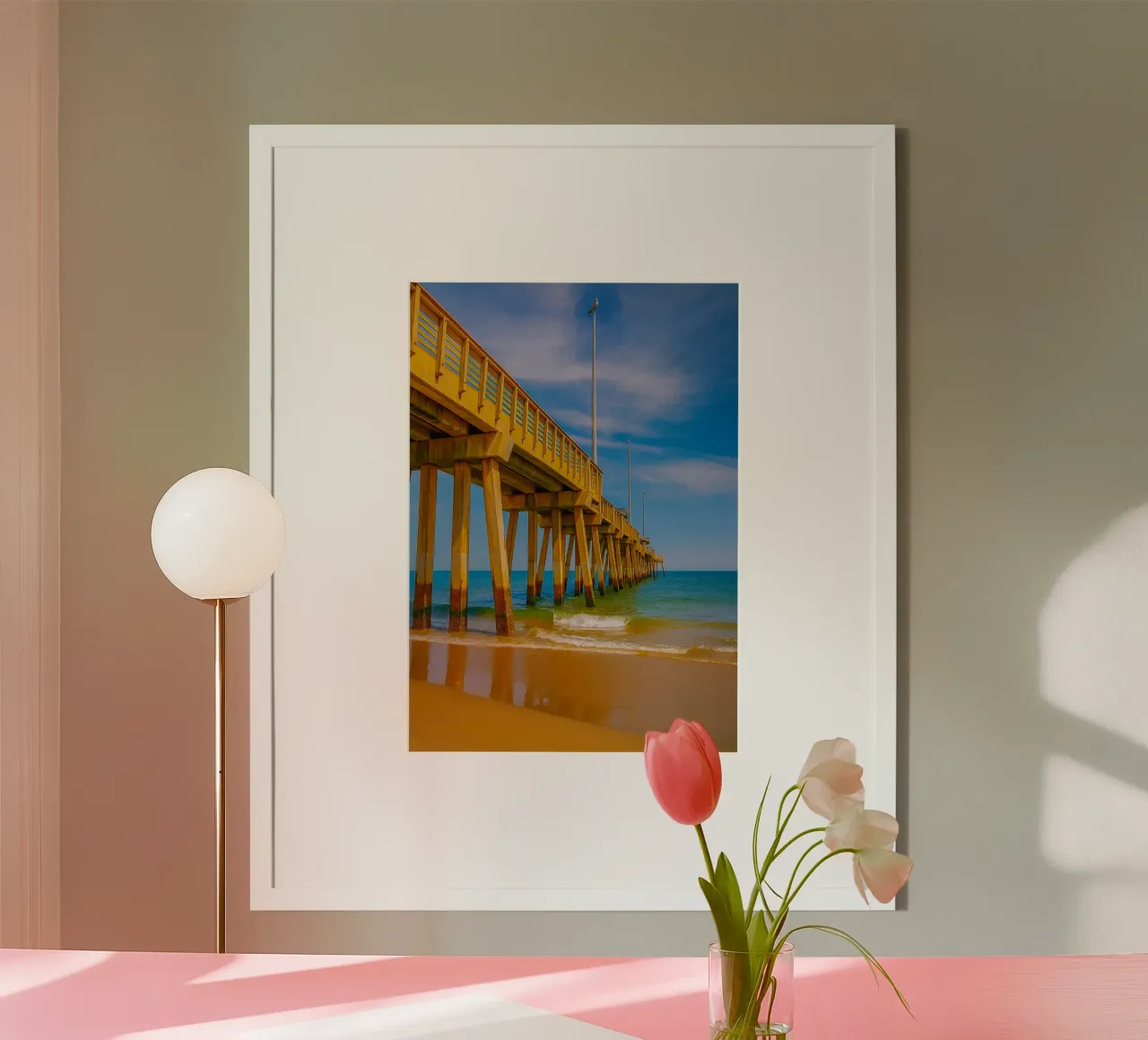 vue de la jetée du bord de mer vue du quai photographie poster de landtengs