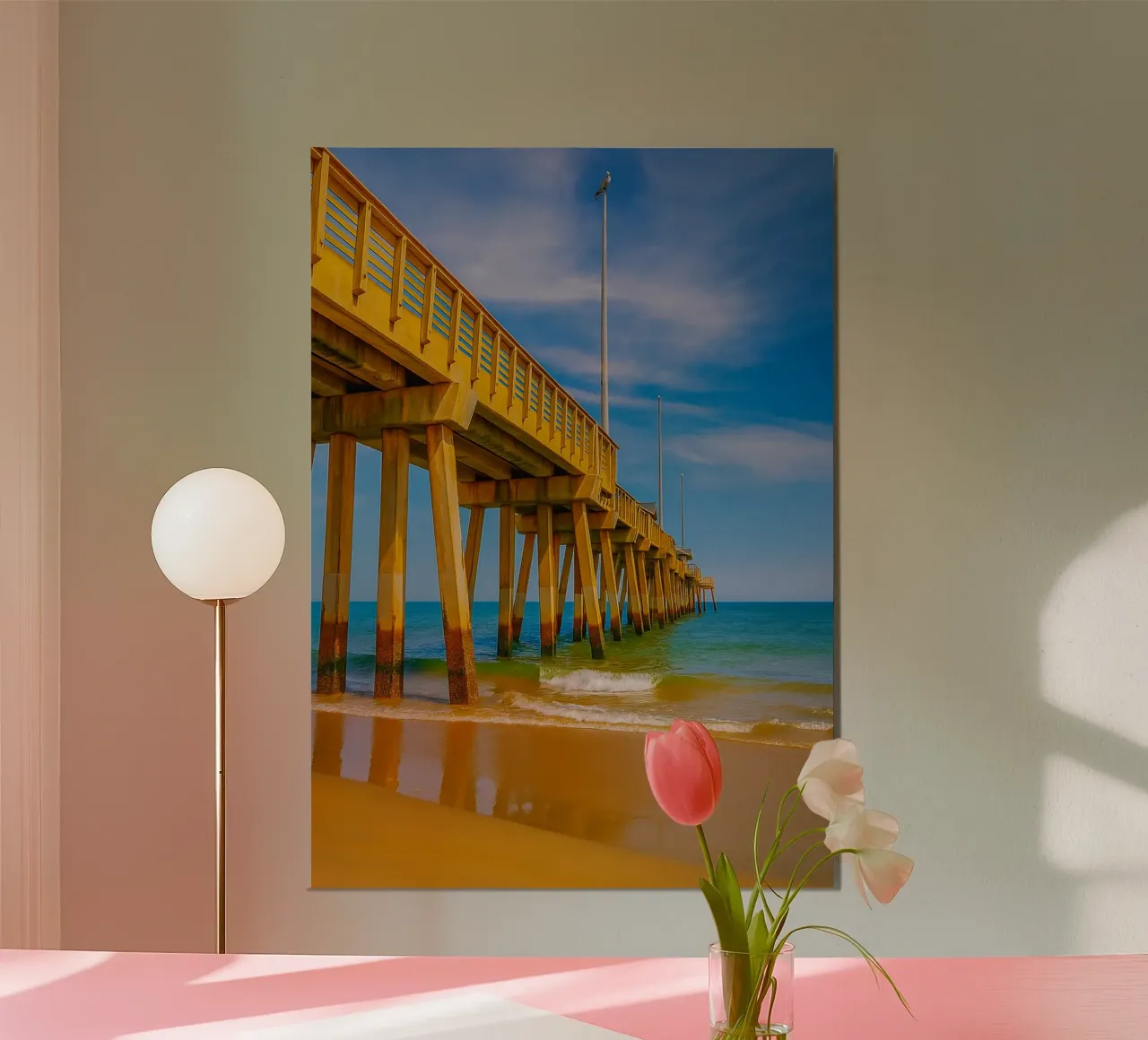 vue de la jetée du bord de mer vue du quai photographie poster de landtengs