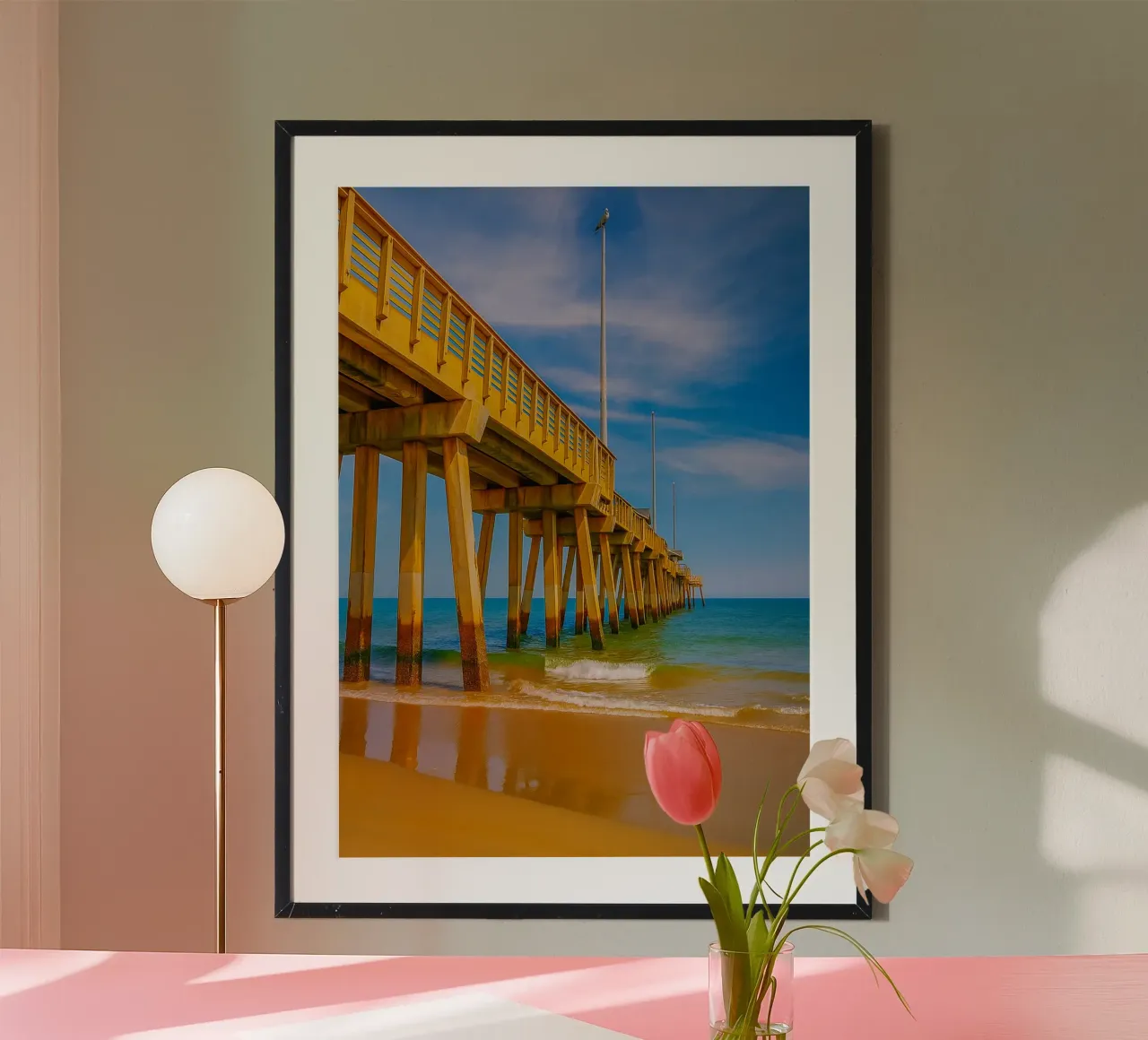 vue de la jetée du bord de mer vue du quai photographie poster de landtengs