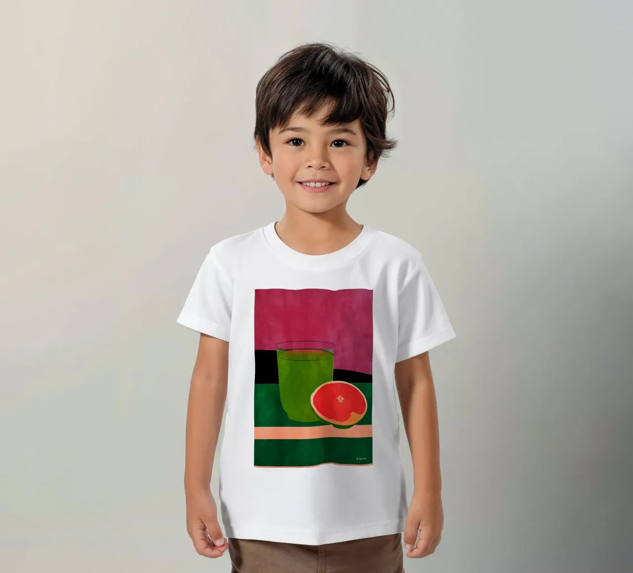 Stilllife With Pink Grapefruit kids t-shirt by Bo Anderson