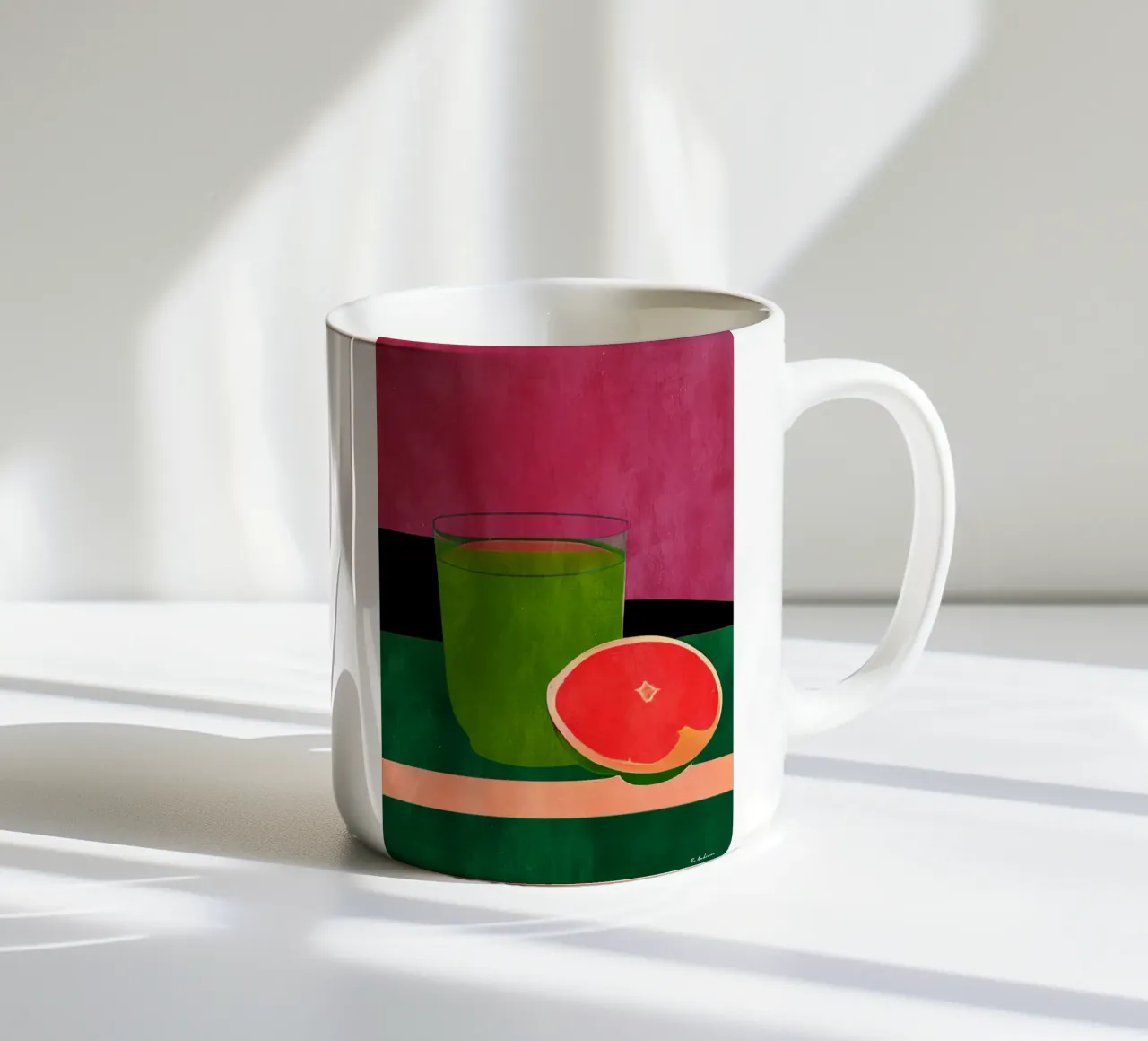 Stilllife With Pink Grapefruit tazza in ceramica da Bo Anderson