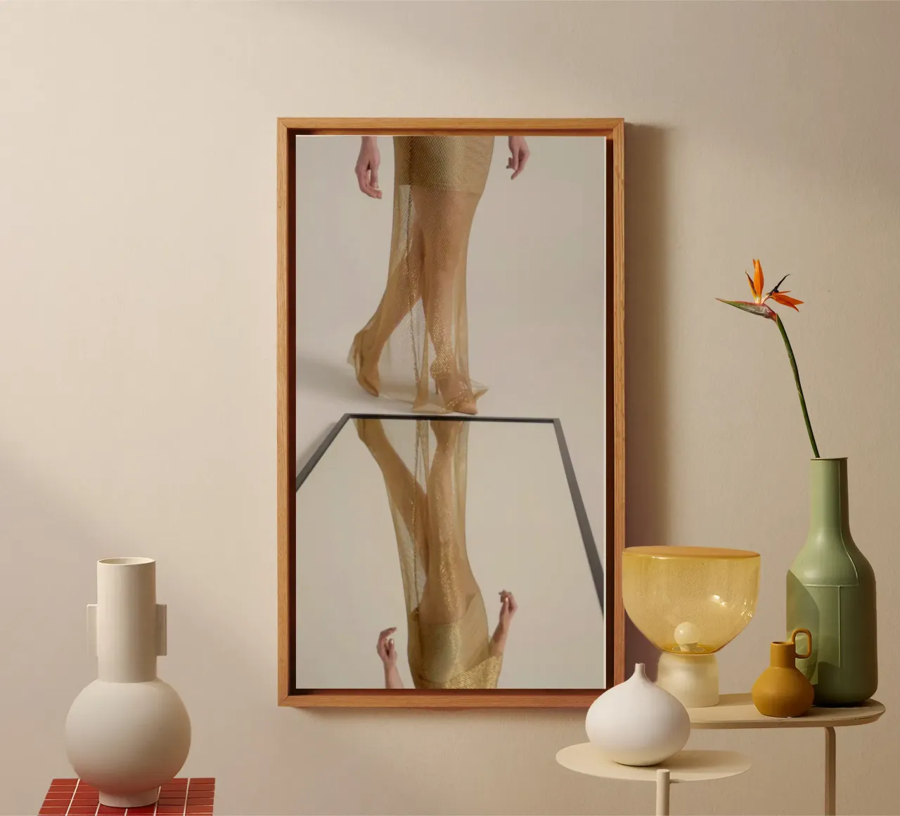 Gold Mesh & Nude Heels 2 tela con Cornice a cassetta da riedelphotoart