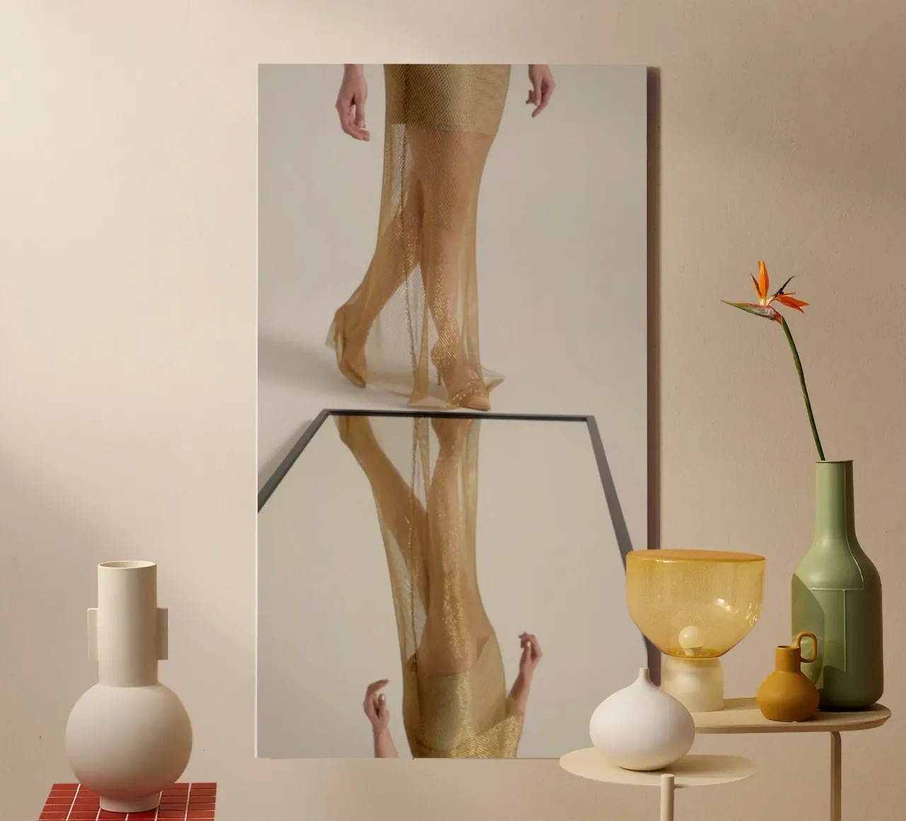 Gold Mesh & Nude Heels 2 tela con Cornice a cassetta da riedelphotoart