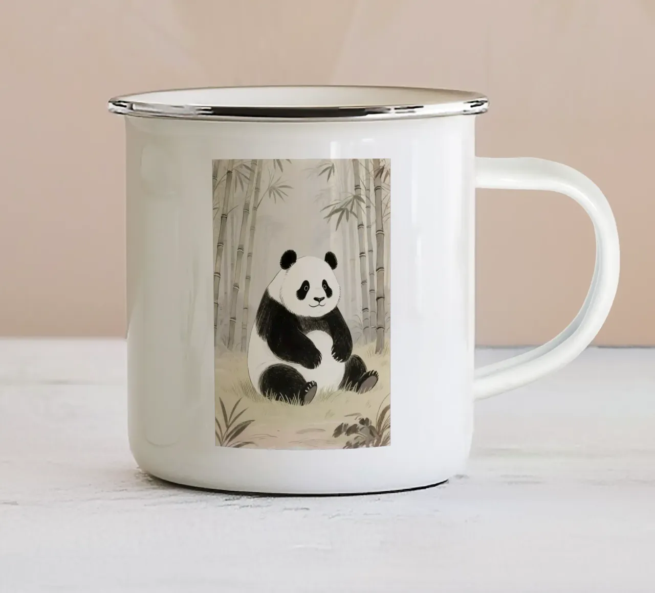 Panda gigante tazza in smalto da knowledge