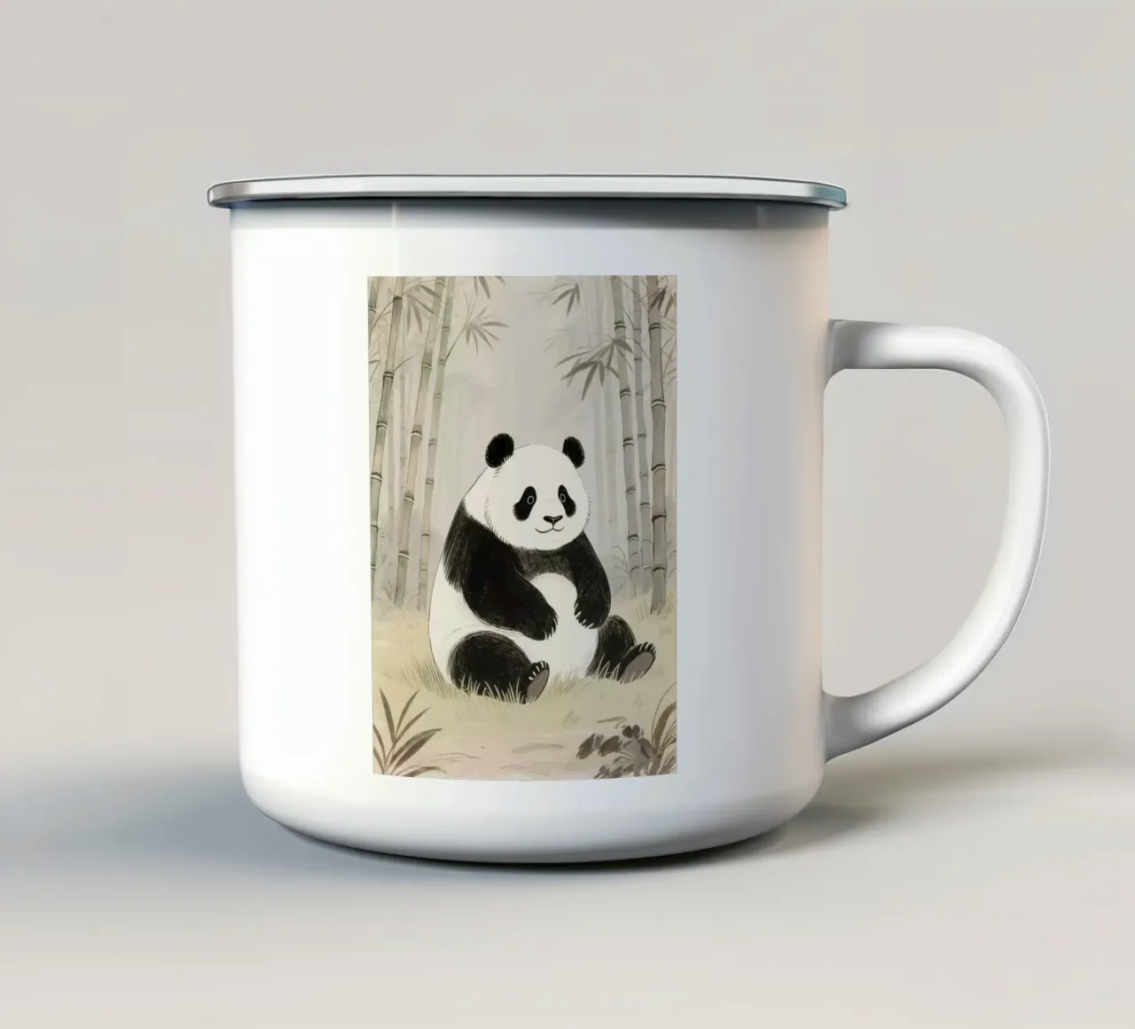 Panda gigante tazza in smalto da knowledge