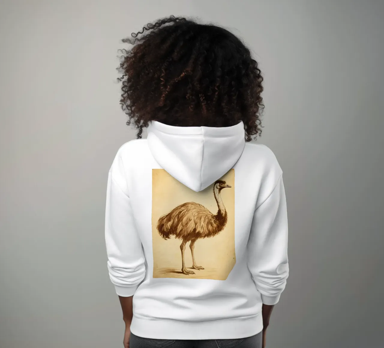 Uccello Emu felpa con cappuccio da knowledge