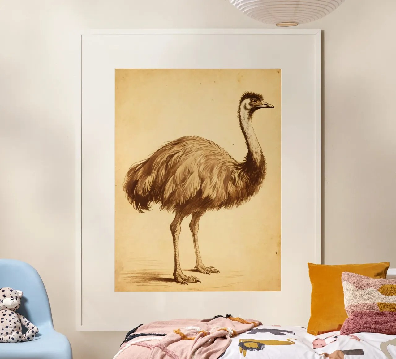 Uccello Emu poster con telaio in plastica da knowledge