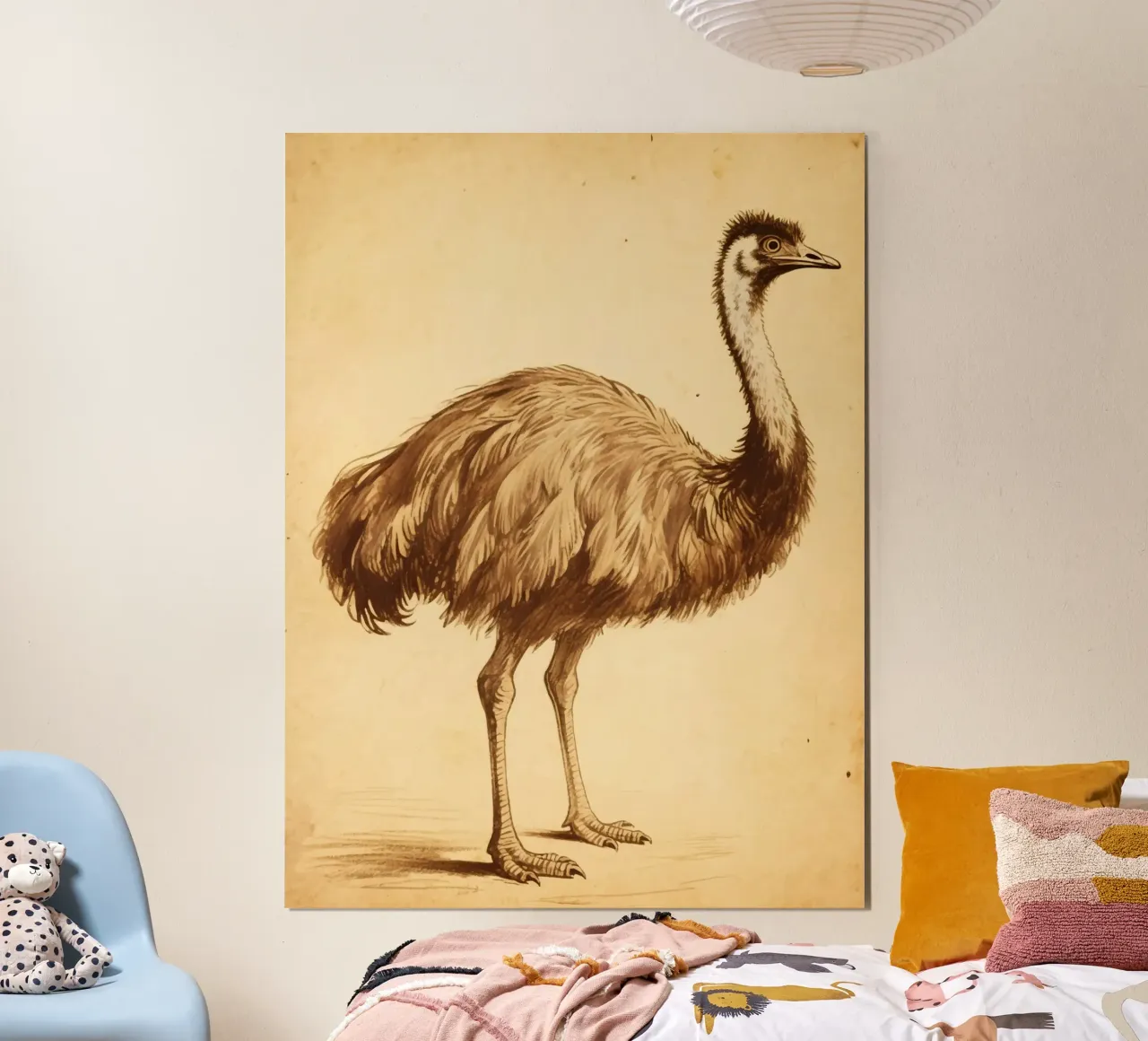Uccello Emu poster con telaio in plastica da knowledge