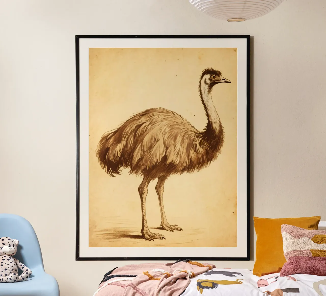 Uccello Emu poster con telaio in plastica da knowledge