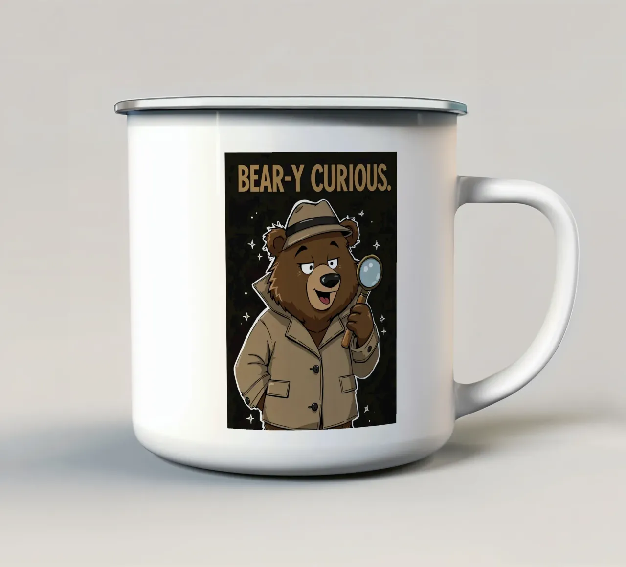 Orso curioso tazza in smalto da DesignDoodle