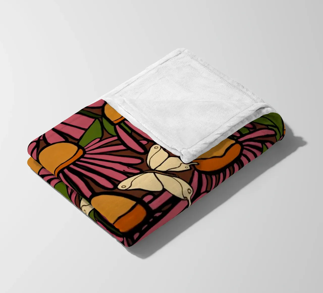 Echinacea and butterflies coperta in pile da TijanaArtStudio88