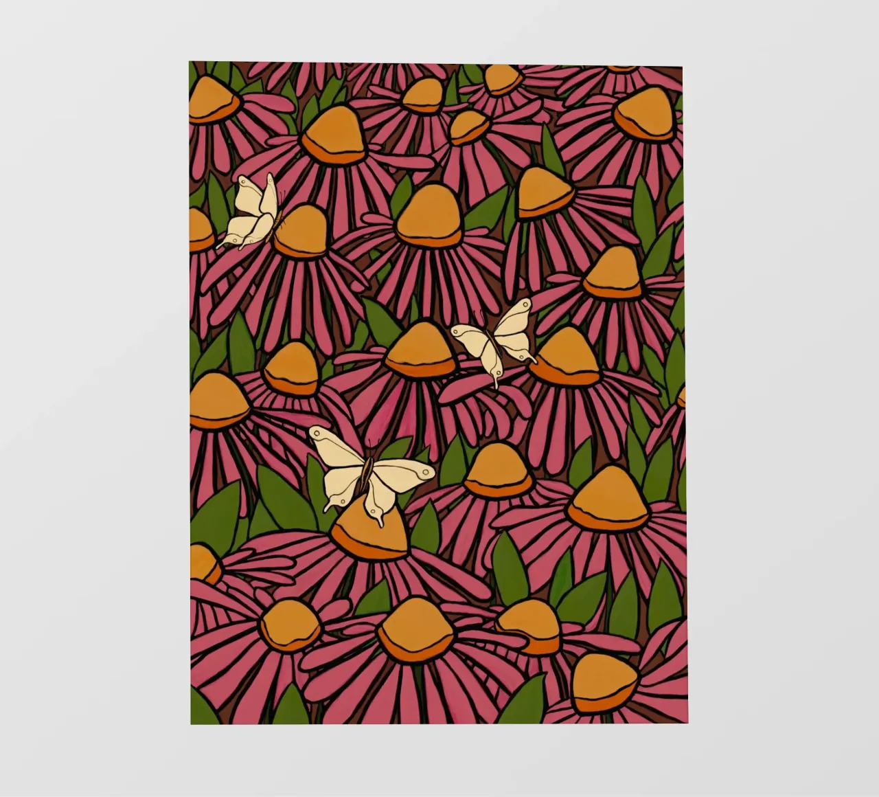 Echinacea and butterflies pellicola backlit da TijanaArtStudio88