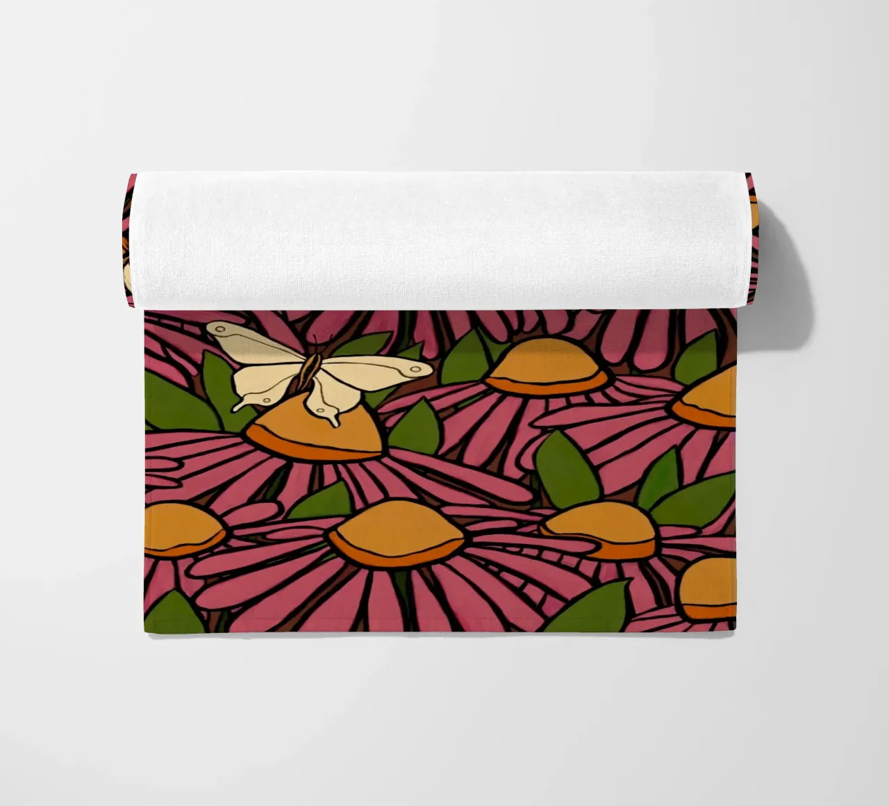 Echinacea and butterflies telo mare da TijanaArtStudio88