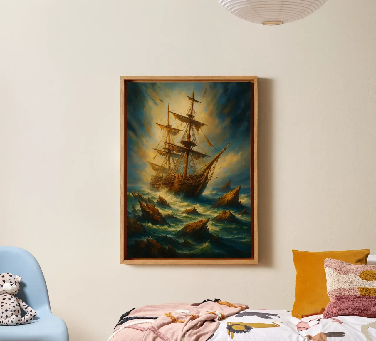 The Phinisi ship view photography canvas with Floater frame by landtengs
