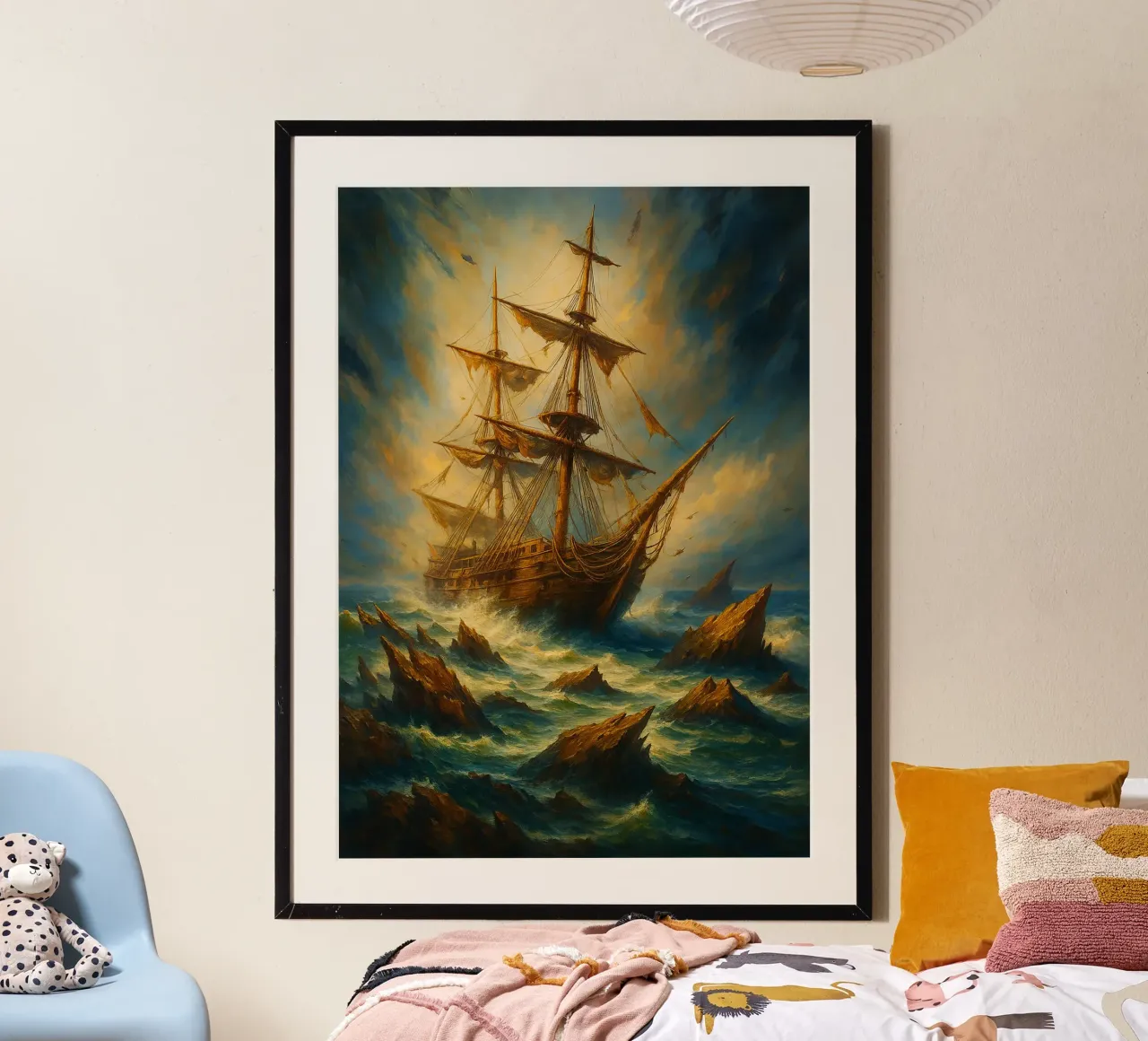 Photographie de la vue du navire Phinisi poster avec cadre en aluminium de landtengs