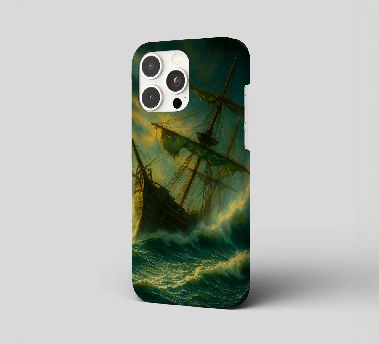 Het Pinisi schip werd getroffen door stormgolven foto's iphone hoesje van landtengs