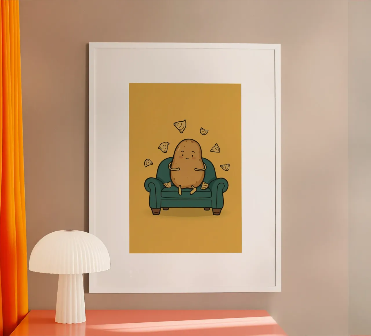 Couch Potato poster con telaio in alluminio da DesignDoodle