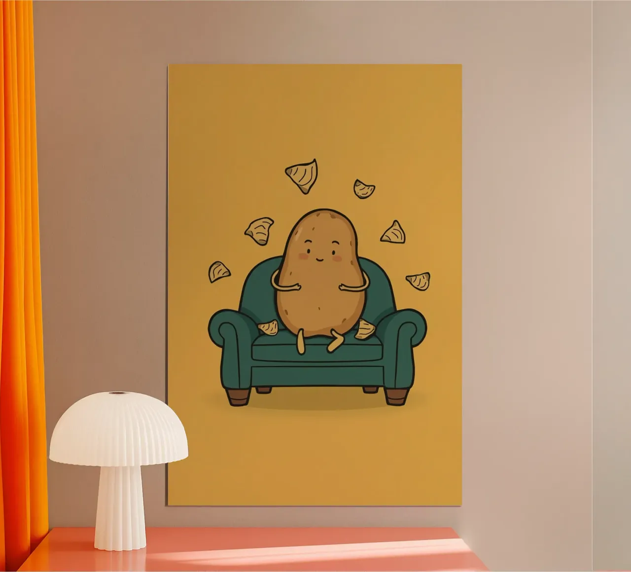 Couch Potato poster con telaio in alluminio da DesignDoodle