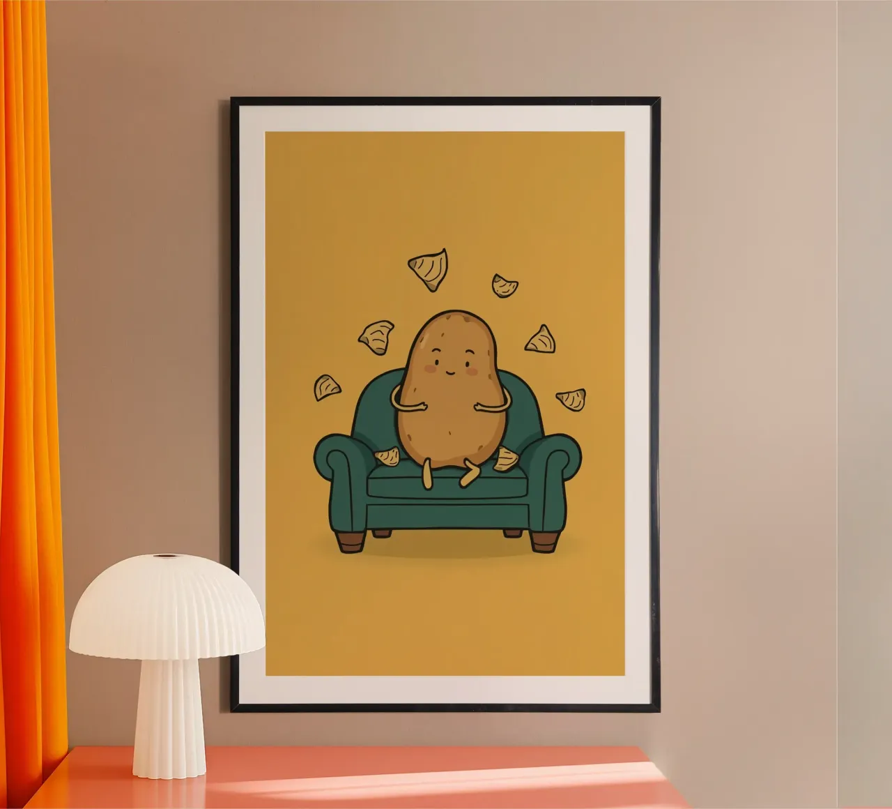 Couch Potato poster con telaio in alluminio da DesignDoodle