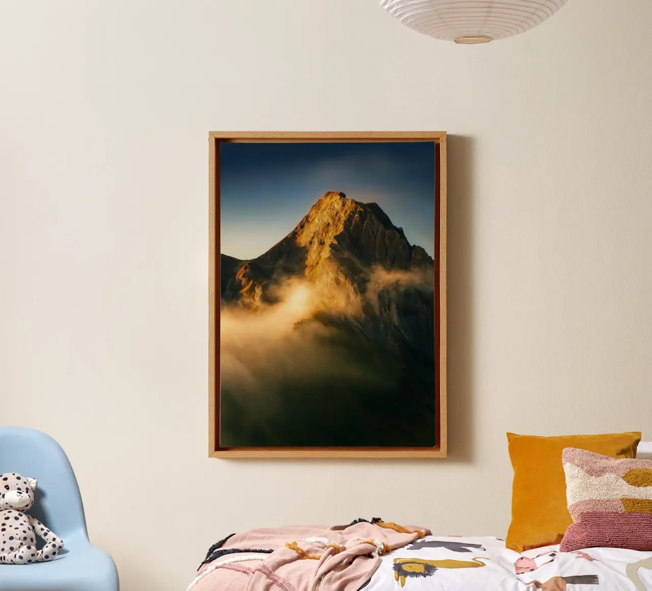 top of the mountain view photography canvas with Floater frame by landtengs