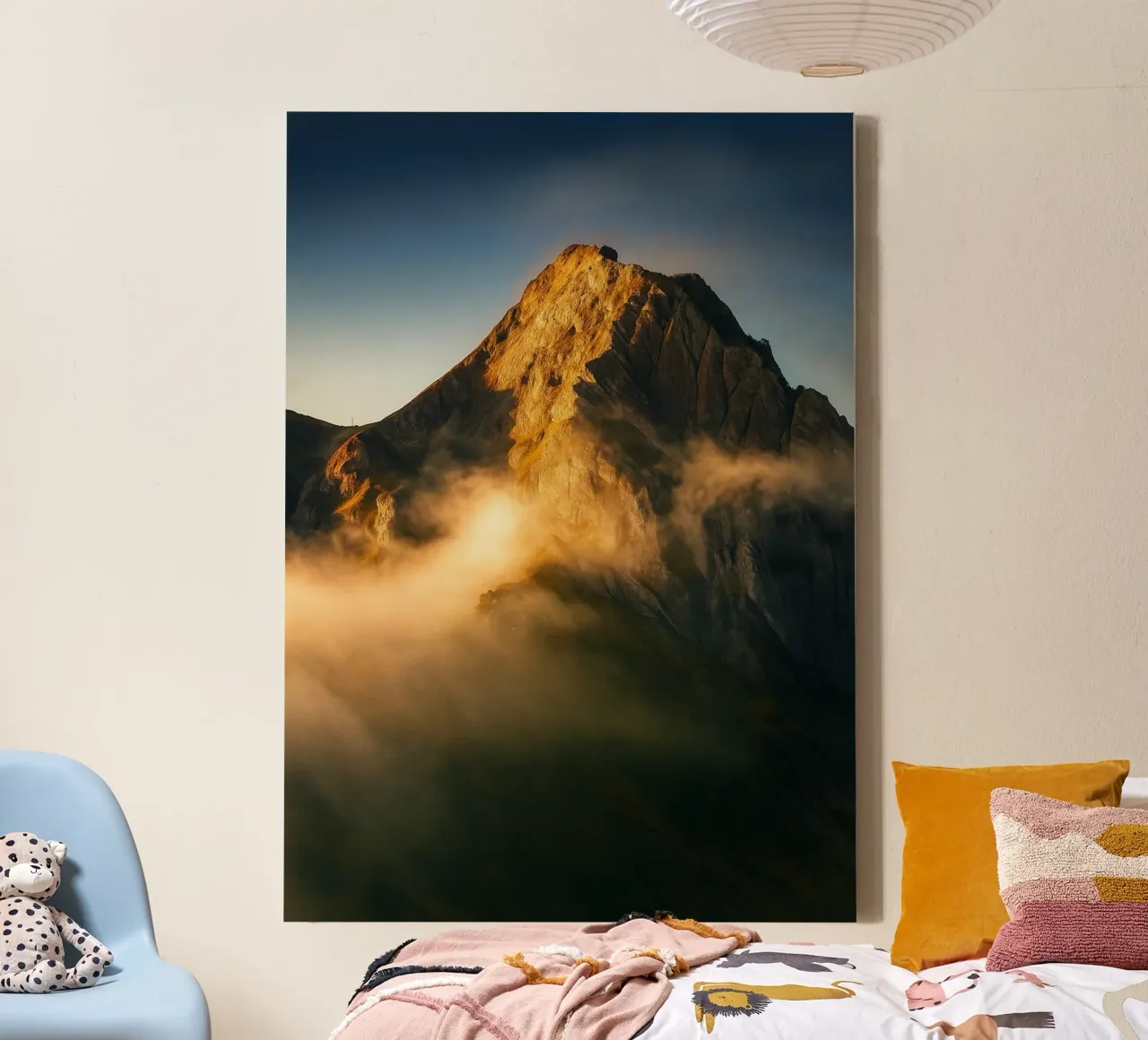 top of the mountain view photography canvas with Floater frame by landtengs