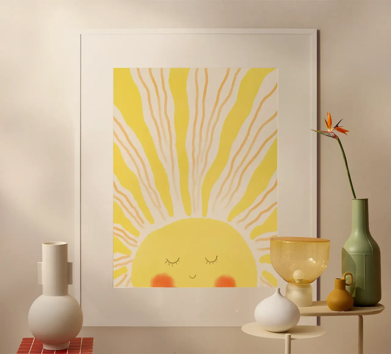 Il Sole poster con telaio in alluminio da Indigo Rain