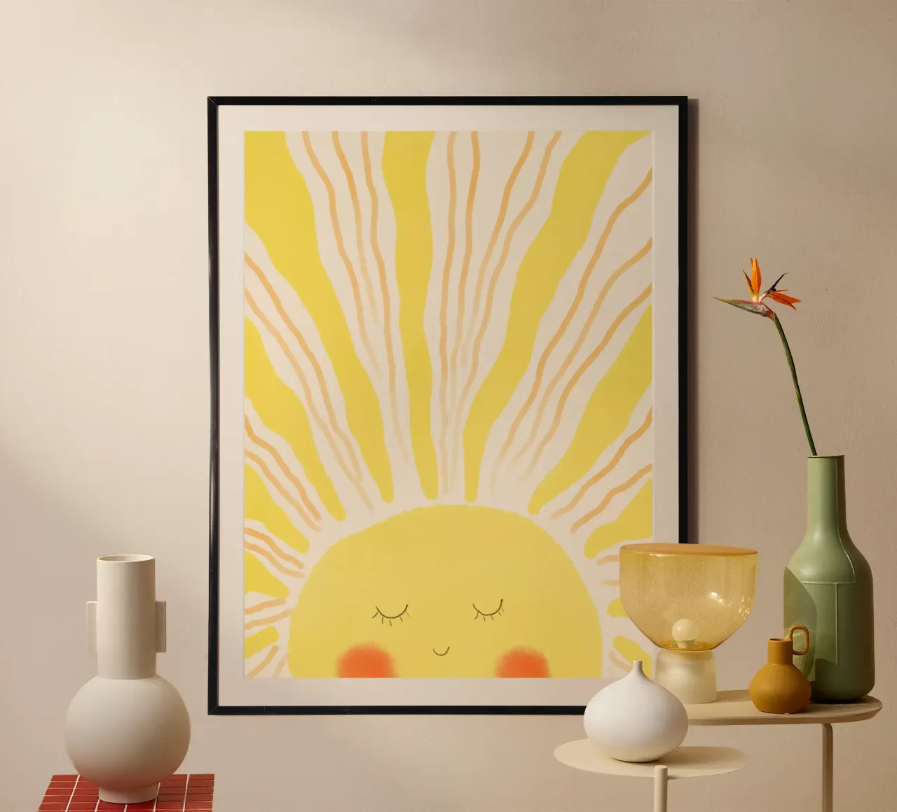 Il Sole poster con telaio in alluminio da Indigo Rain