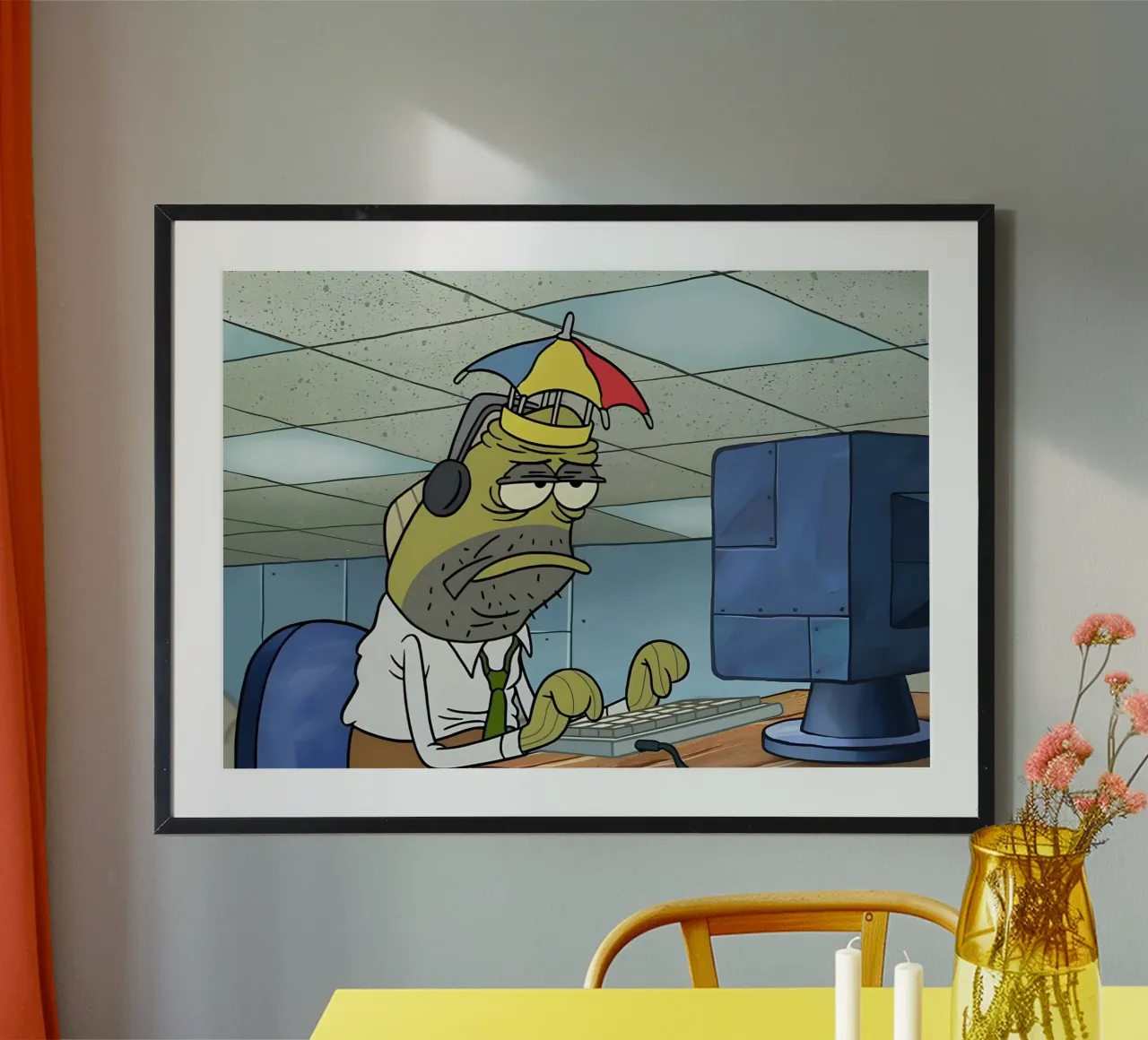 I have bad day poster con telaio in legno da Low poly art
