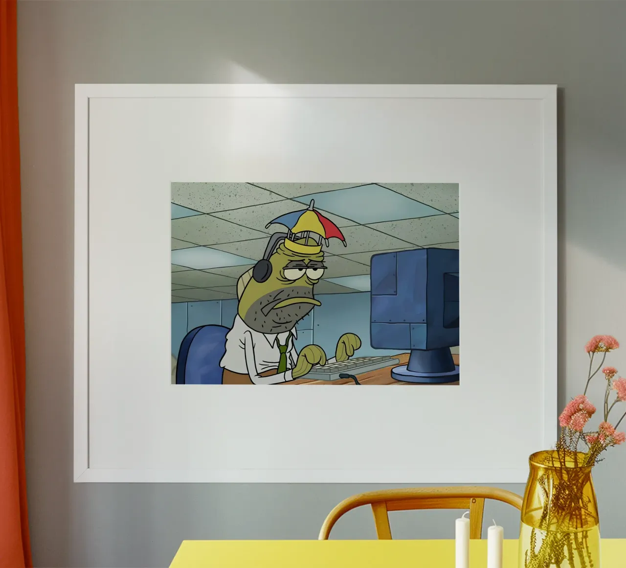 I have bad day poster con telaio in legno da Low poly art