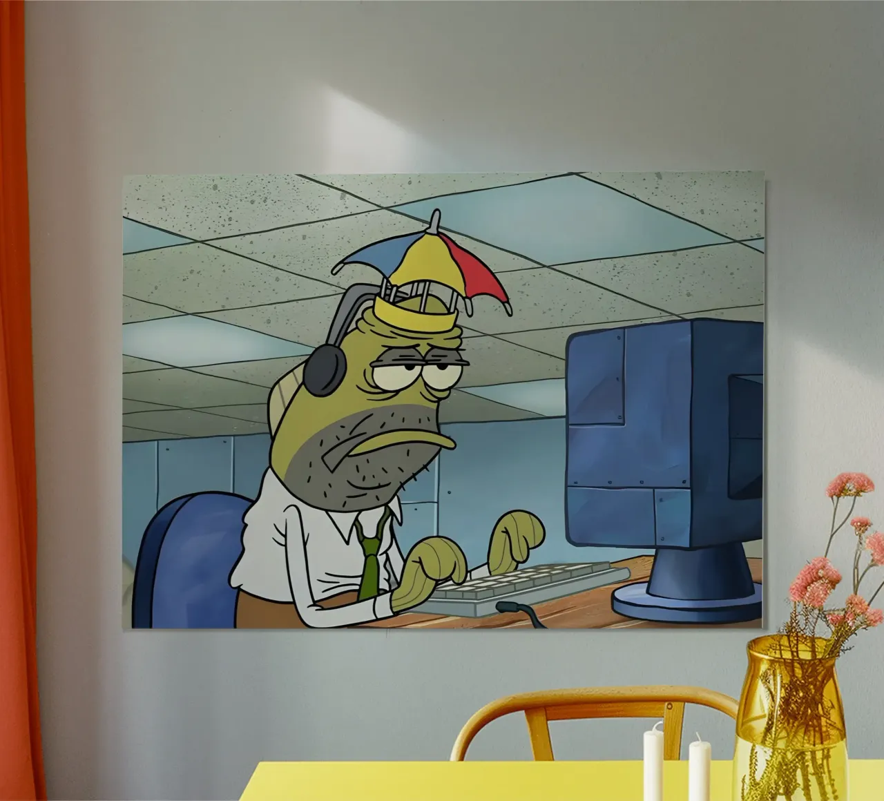 I have bad day poster con telaio in legno da Low poly art