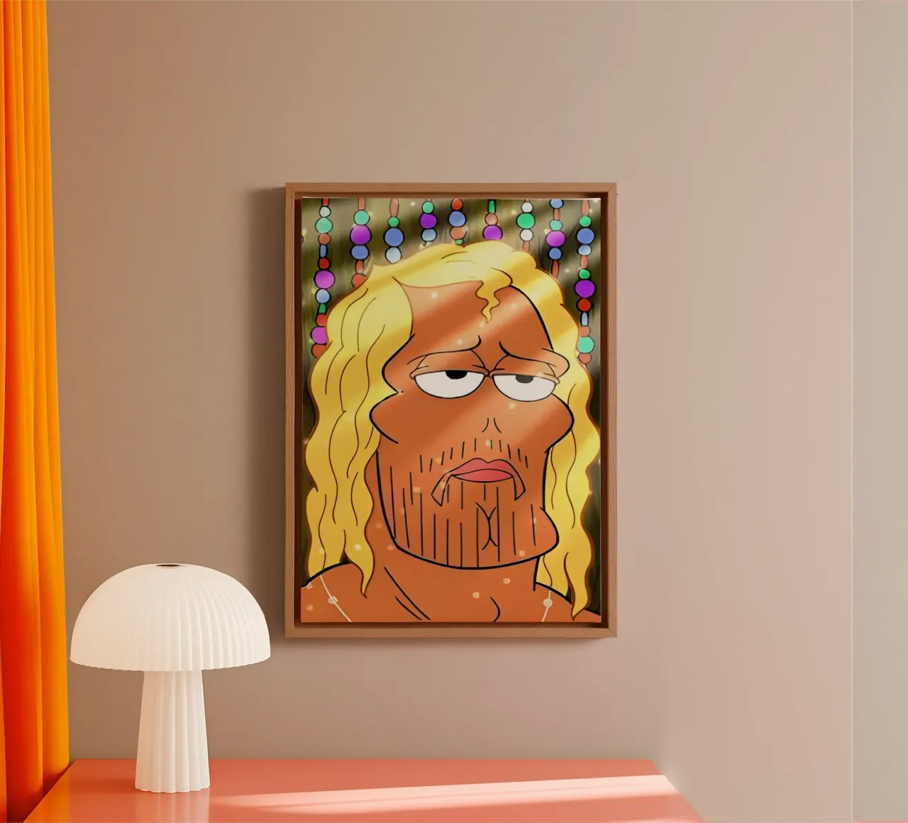 Man while tela con Cornice a cassetta da Low poly art