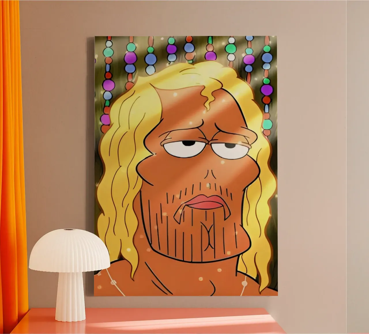 Man while tela con Cornice a cassetta da Low poly art