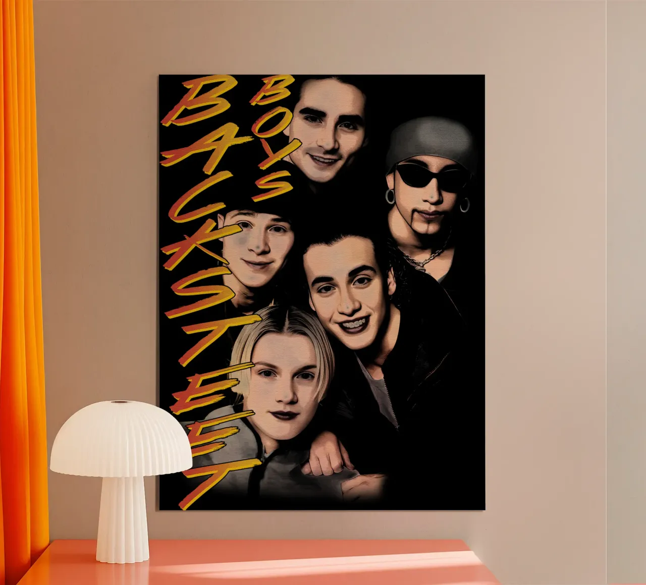 Silhouette volto Backstreet Boys Pop Band poster da grass.studio_
