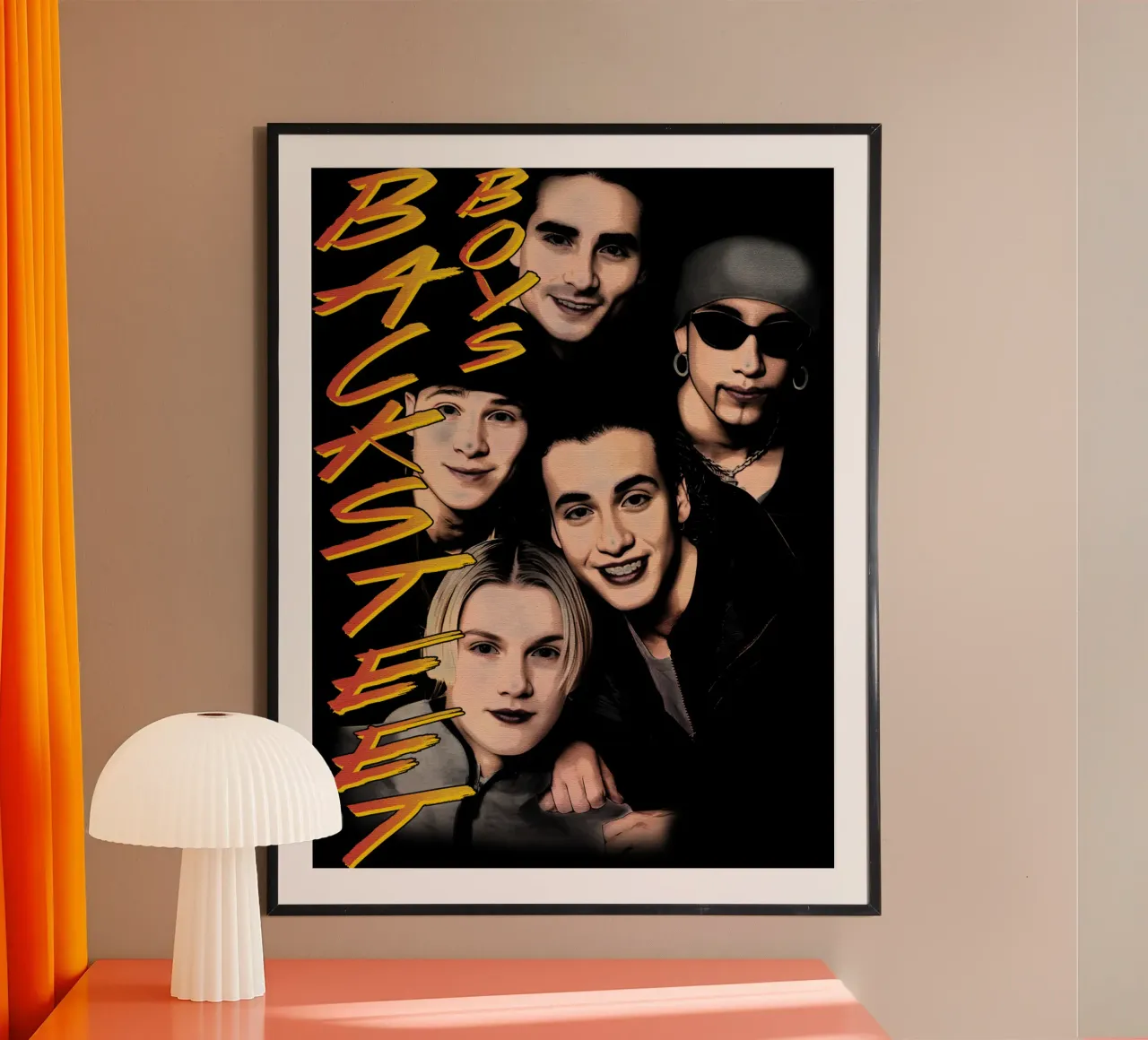 Silhouette volto Backstreet Boys Pop Band poster da grass.studio_